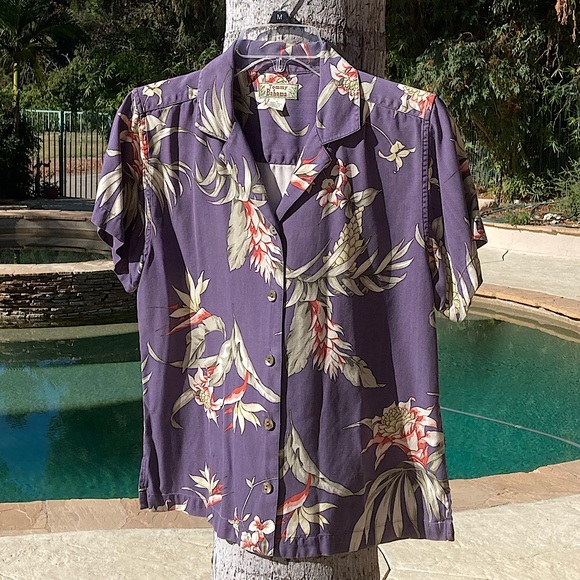 Tommy Bahama Silk Tropical Hawaiian Button Front Shirt - Picture 1 of 16